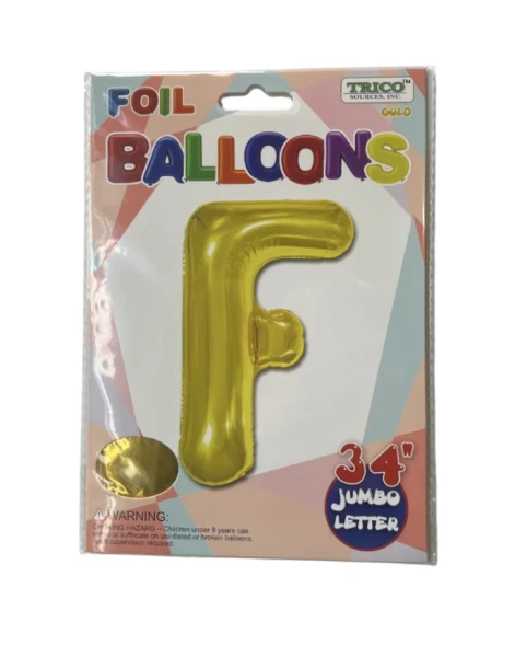 F GOLD JUMBO LETTER 34 INCH