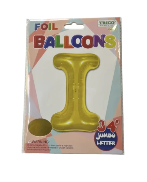 I GOLD JUMBO LETTER 34 INCH