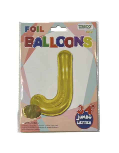 J GOLD JUMBO LETTER 34 INCH