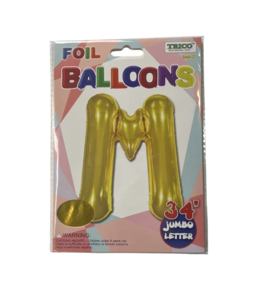 M GOLD JUMBO LETTER 34 INCH