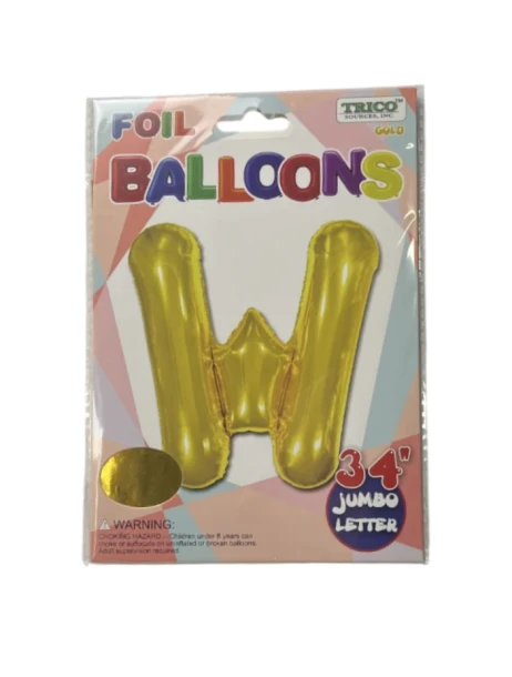 W GOLD JUMBO LETTER 34 INCH