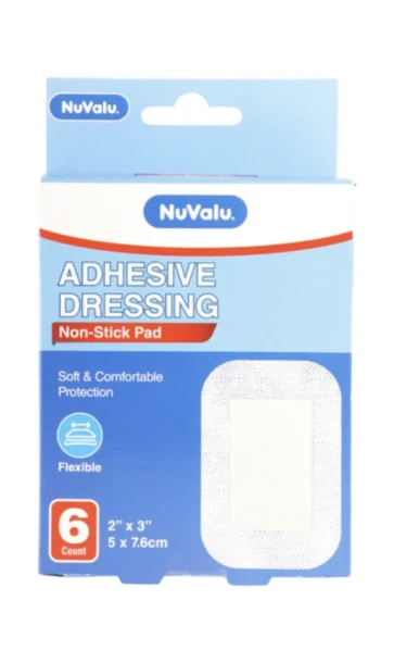 NUVALU ADHESIVE DRESSING 6 COUNT