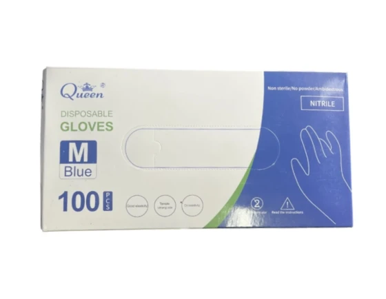 DISPOSABLE MEDIUM BLUE GLOVES 100 COUNT