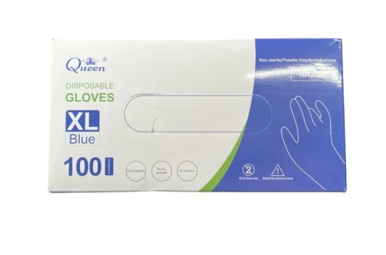DISPOSABLE XL BLUE GLOVES 100 COUNT