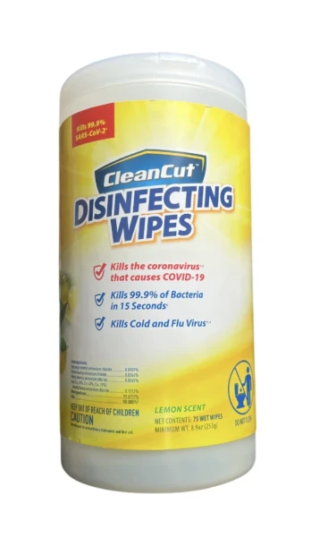 CLEANCUT DISINFECTING WIPES LEMON SCENT 8.9 OZ