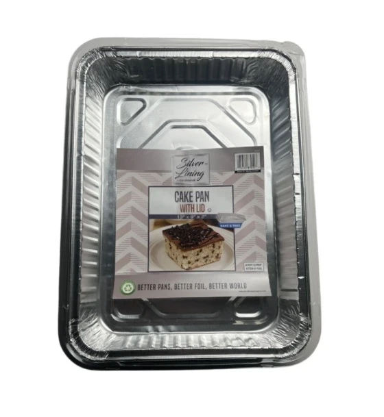 2.49 SILVER LINING CAKE PAN WITH LID 13 X 9 X 2 INCH