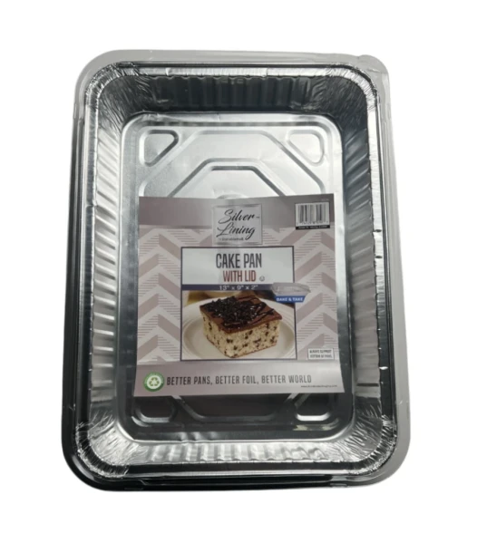 SILVER LINING CAKE PAN WITH LID 13 X 9 X 2 INCH
