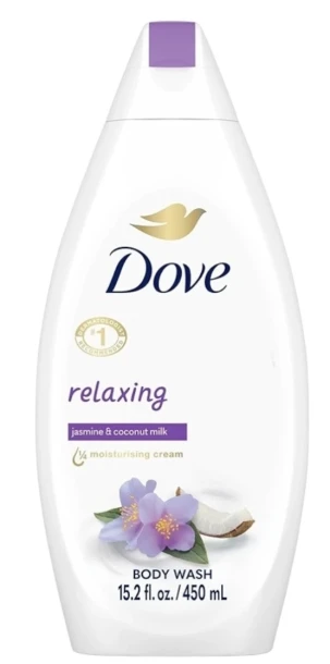 DOVE RELAXING JASMINE AND COCONUT MILK BODY WASH 15.2 FL OZ