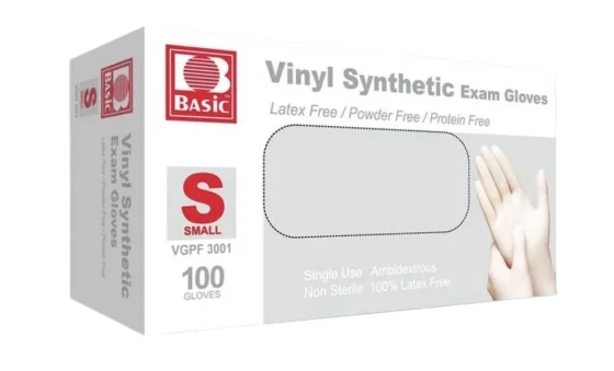 SMALL VINYL SYNTHETIC EXAM GLOVES 100 PACK