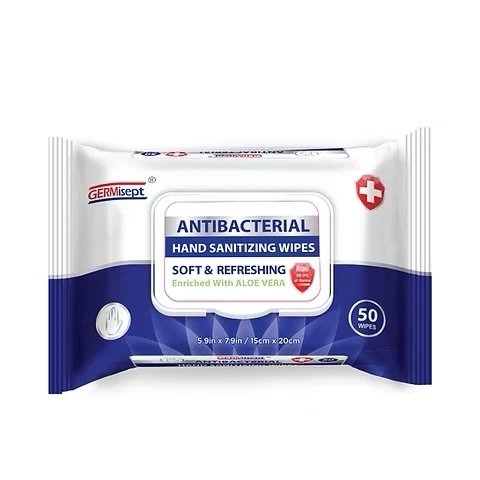 ANTIBACTERIAL HAND SANITIZING WIPES 50 COUNT
