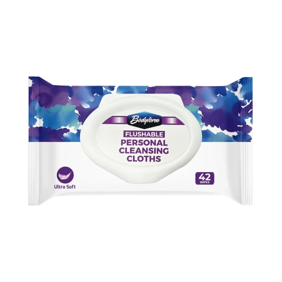 BODYFORM FLUSHABLE PERSONAL CLEANSING CLOTHS 42 WIPES