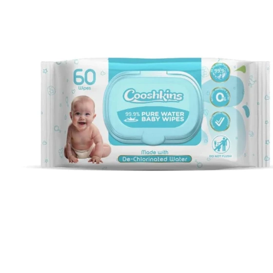 COOSHKINS PURE WATER BABY WIPES 60 COUNT
