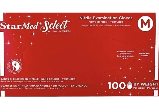 MEDIUM STARMED SELECT NITRILE EXAMINATION GLOVES 100 PACK