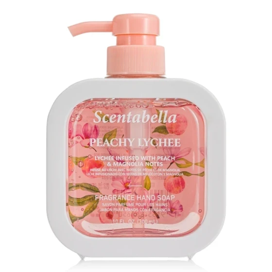 SCENTABELLA PEACHY LYCHEE INFUSED WITH PEACH AND MAGNOLIA NOTES HAND SOAP 10 FL OZ
