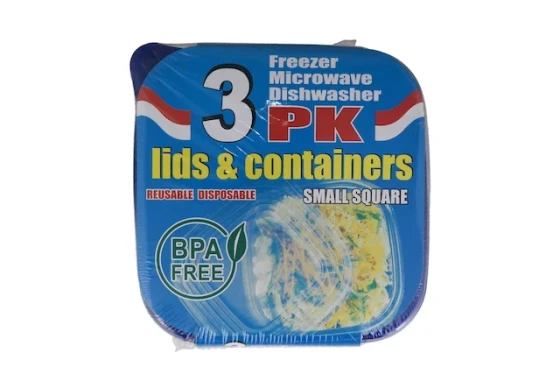 SMALL 3 PK SQUARE CONTAINER WITH LID
