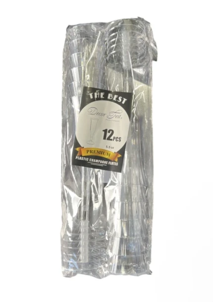 PLASTIC CHAMPAGNE FLUTE 5.5 OZ 12 PCS