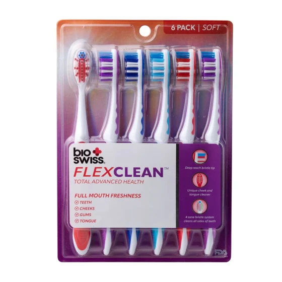 BIO SWISS CROSSFLEX TOOTBRUSH 6 PACK