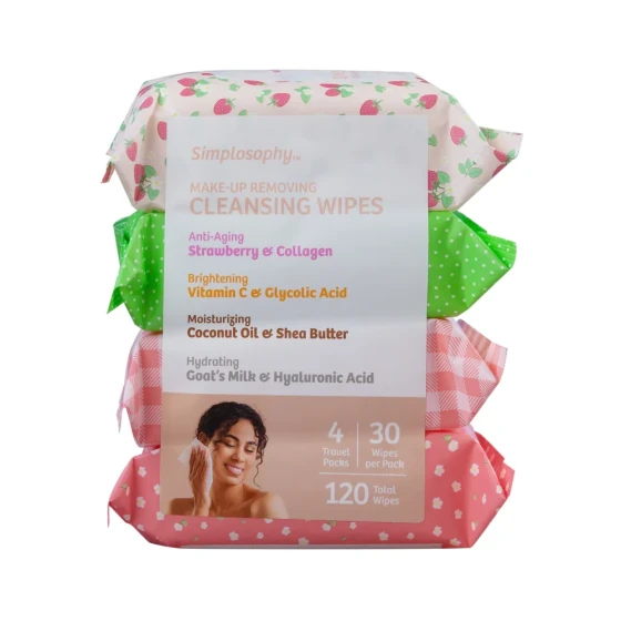 MAKE UP REMOVING CLEANSING WIPES 4 PACK 30 WIPES