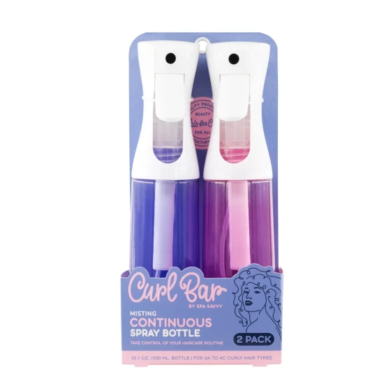 CURL BAR MISTING CONTINUOUSE SPRAY BOTTLE 2 PACK 10.1 OZ