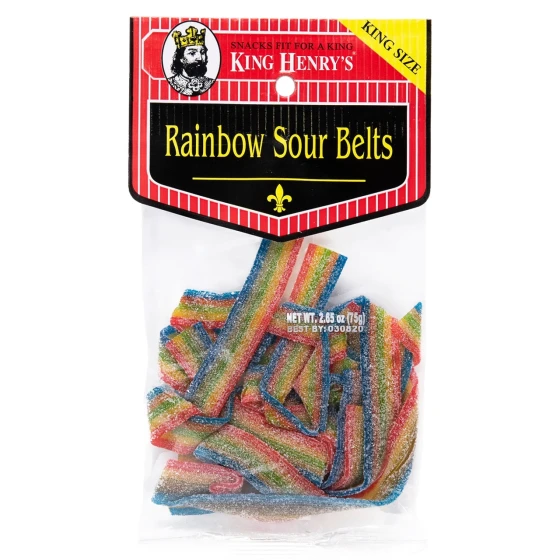 RAINBOW SOUR BELTS 2.65 OZ