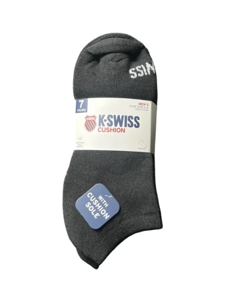 K-SWISS 7 PAIRS MENS SOCKS SIZE 6-12