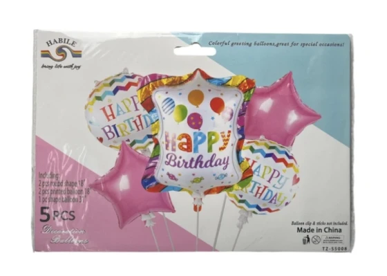 HAPPY BIRTHDAY BALLOON SET 5 PCS