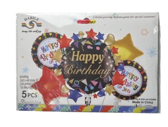 HAPPY BIRTHDAY BALLOON SET 5 PCS