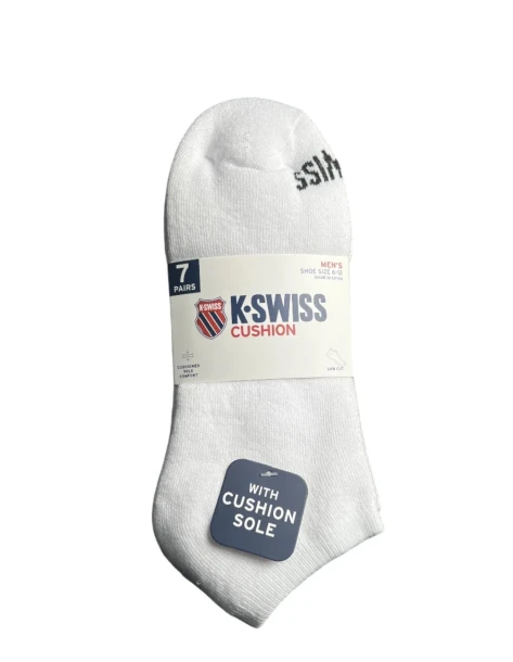 K-SWISS 7 PAIRS MENS SOCKS SIZE 6-12