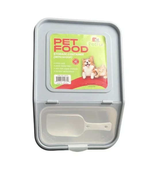 PET FOOD STORAGE CONTAINER WITH SCOOP