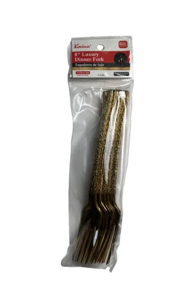 6 PC 8 INCH LUXURY DINNER FORKS