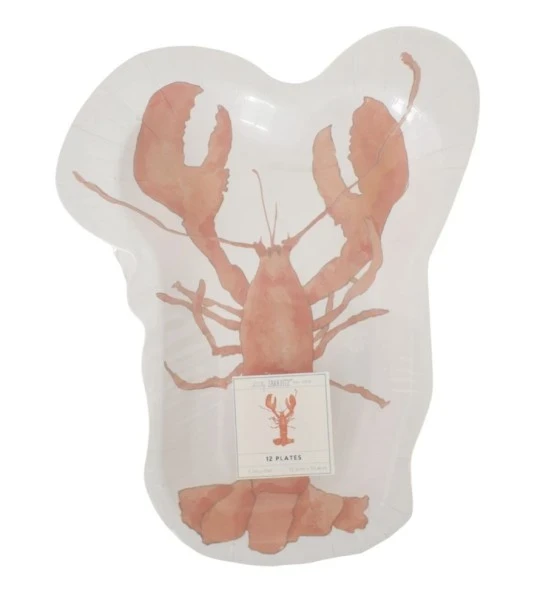 SARA FITZ LOBSTER 7 INCH PLATES 12 COUNT