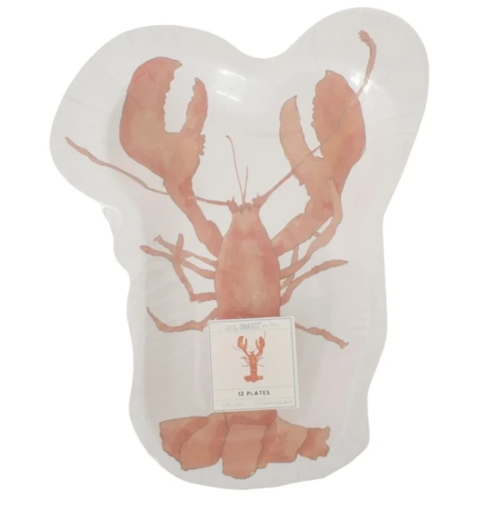 SARA FITZ LOBSTER 7 INCH PLATES 12 COUNT