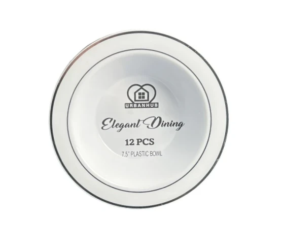 URBANHUB ELEGANT DINING 7.5 INCH PLASTIC PLATES 12 COUNT