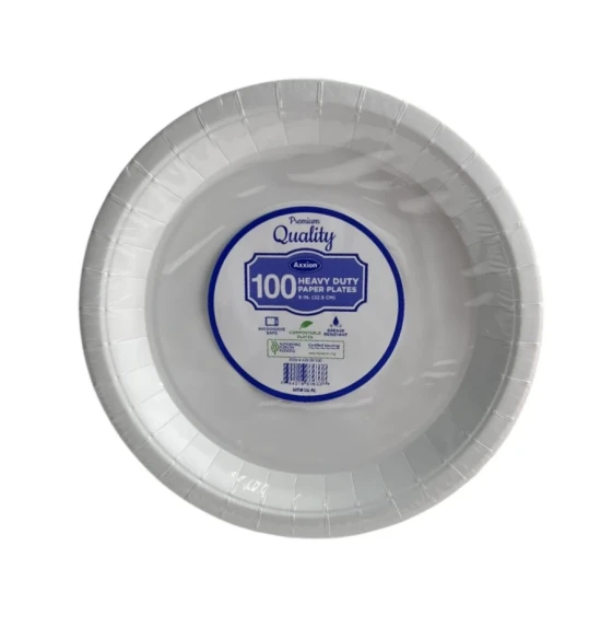 PREMIUM QUALITY HEAVY DUTY PLATES 9 INCH 100 COUNT