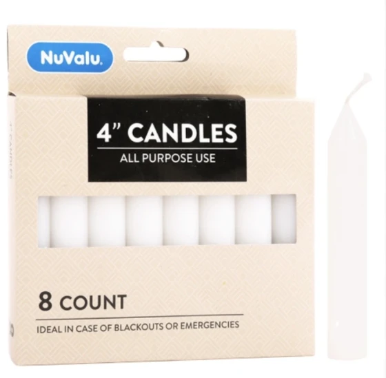 4 INCH CANDLES 8 COUNT