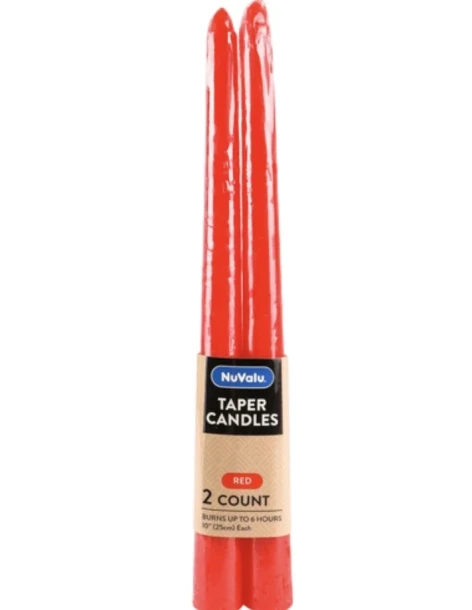 10 INCH RED CANDLES 2 COUNT