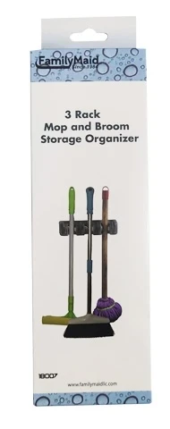 3 RACK MOP AND BROOM STORAGE ORGANIZER