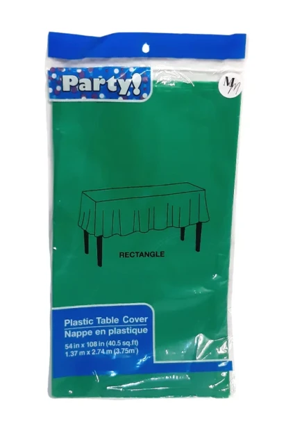 GREEN PLASTIC TABLE COVER
