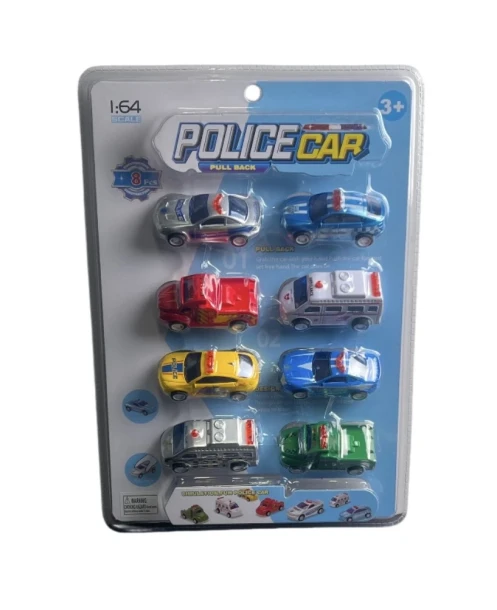 POKICE CAR PULL BACK PLAY SET