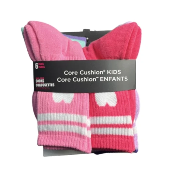 CORE CUSHION KIDS SOCKS 6 PAIRS