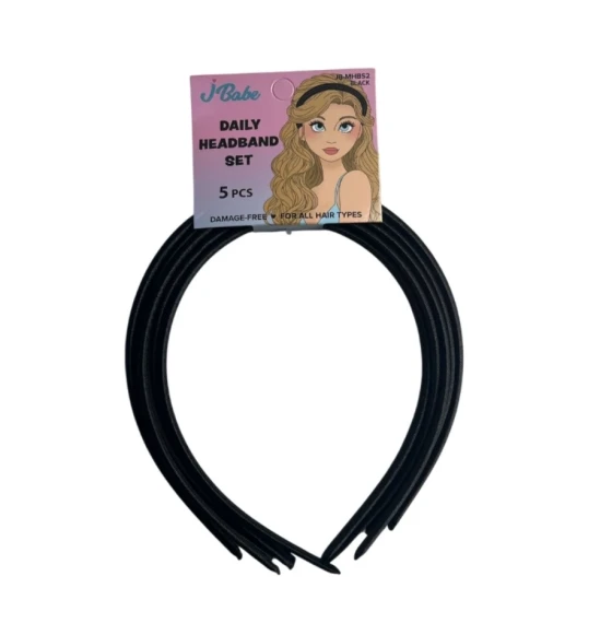 DAILY HEADBAND SET 5 PCS BLACK