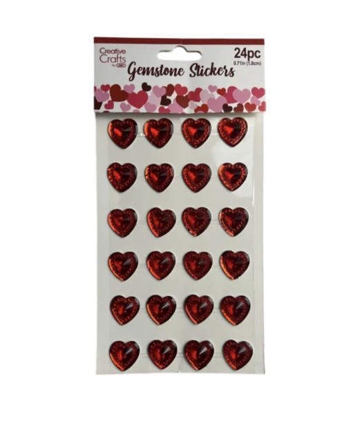 VALENTINES DAY GEMSTONE STICKERS 24 PCS