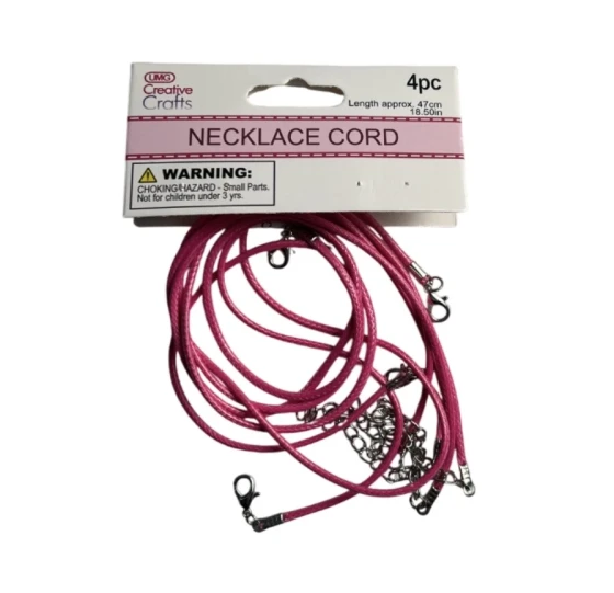PINK NECKLACE CORD 4 PC
