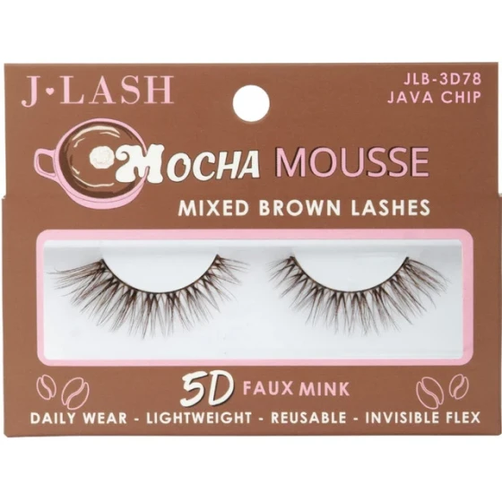 JAVA CHIP MOCHA MOUSSES 5D FAUX MINK BROWN LASHES