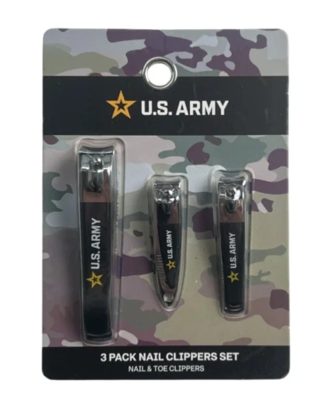 U.S. ARMY 3 PACK NAIL CLIPPERS SET
