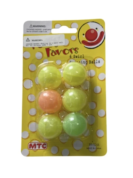 6 SWIRLS BOUNCING BALL PARTY FAVORS