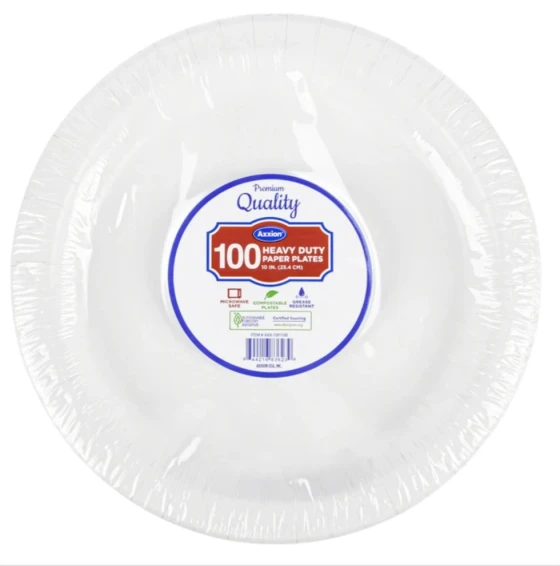 AXXION HEAVY DUTY PLATES 100 COUNT 10 INCH