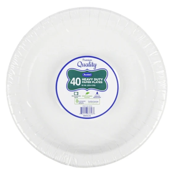 AXXION HEAVY DUTY PLATES 40 COUNT 10 INCH