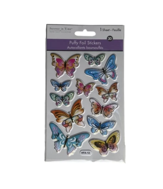 BUTTERFLY PUFFY FOIL STICKERS