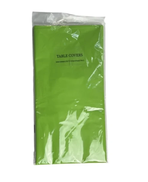 GREEN PLASTIC TABLE COVER